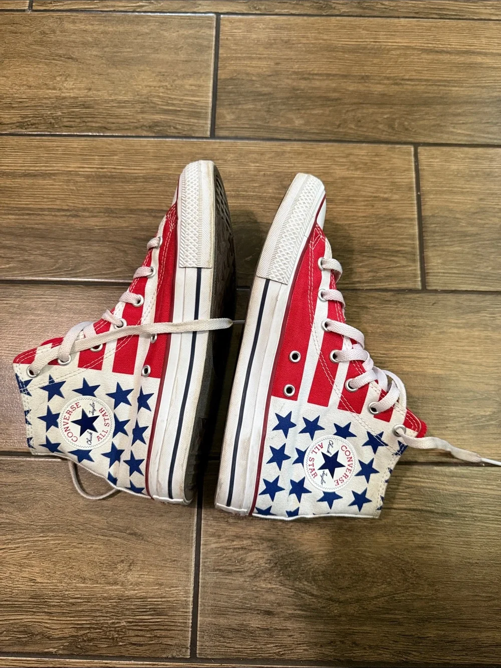 Converse Youth Kid's Unisex American Flag High Top Sneakers - Size 5